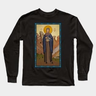 St Melangell Patron Saint of Hares Art Painting Long Sleeve T-Shirt